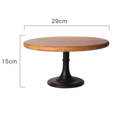 Wooden Cake Stand with Footed Base, Acacia — Alcova NH-633