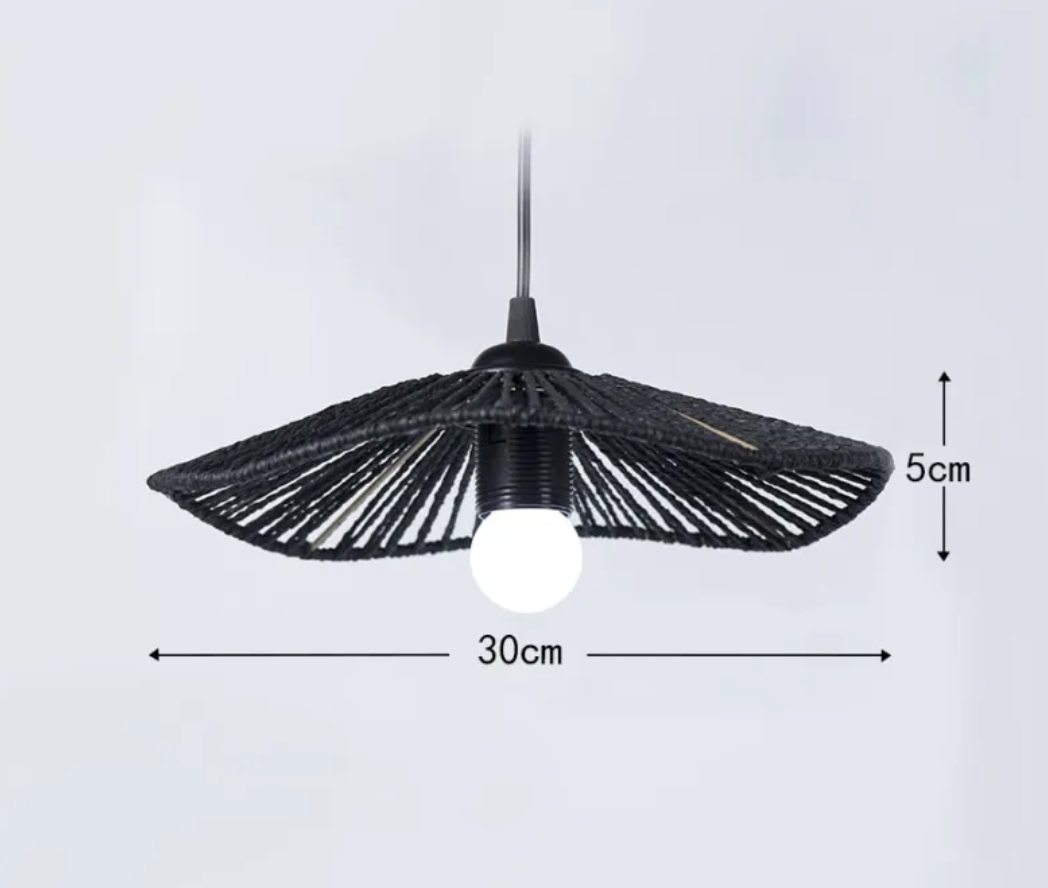 Woven Paper String Lampshade, Rattan Look, Shade Only — Meridian NH-725