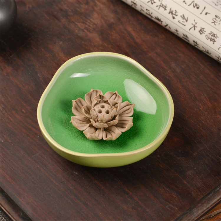 Lotus Porcelain Incense Stick Holder, One or Three Holes — Atrium NH-668