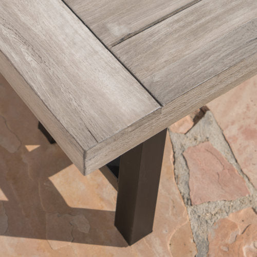 Solid Acacia Dining Bench, 160cm Sandblasted Grey — Loggia NH-1638