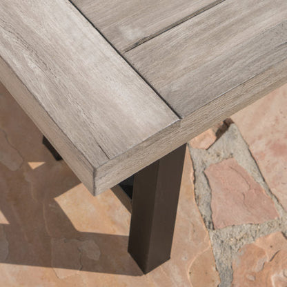 Solid Acacia Dining Bench, 160cm Sandblasted Grey — Loggia NH-1638