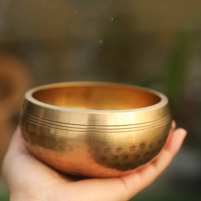 Copper Singing Bowl Set with Striker and Cushion — Chorus NH-961