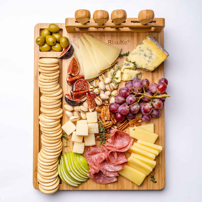 Bamboo Cheese Board with Four Knives, 36 x 28cm — Grove NH-1571