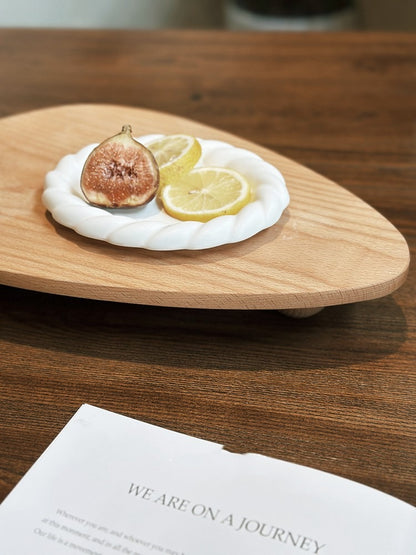 Wooden Serving Tray Decorative, Solid Beech Raised on Legs, 38 cm — Atrium NH-055