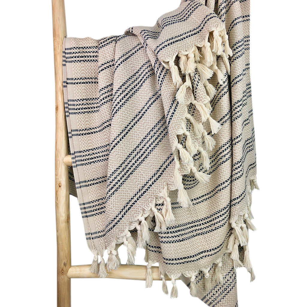 Turkish Cotton Woven Stripe Throw — Fell NH-1538