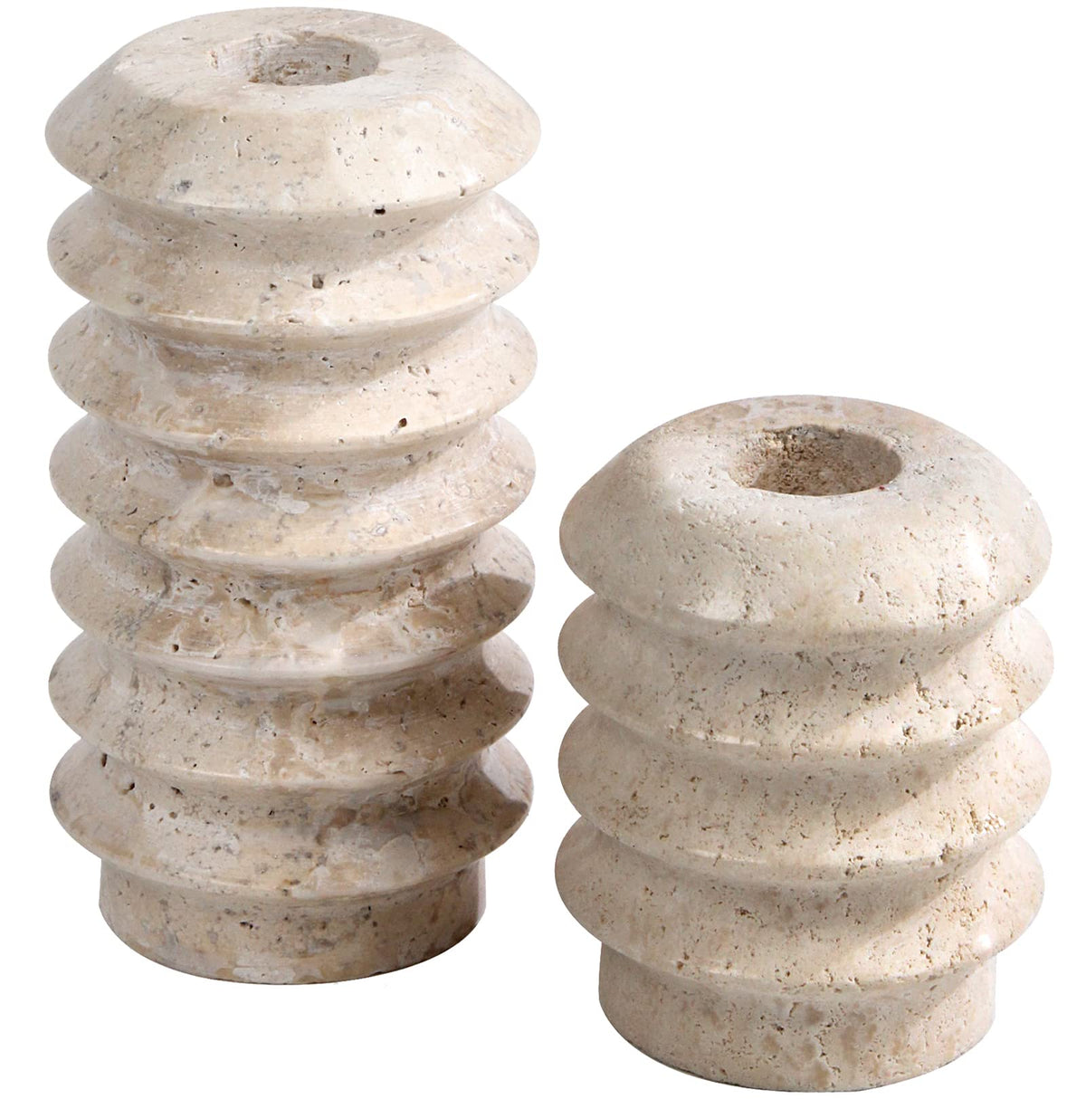 Travertine Candlestick Holders, Pair — Marmo NH-1404