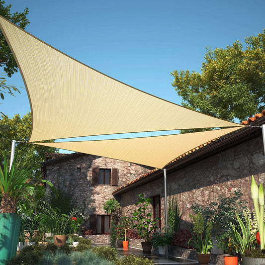 Triangle Shade Sail 3x3x3m, Woven HDPE — Terrace NH-375