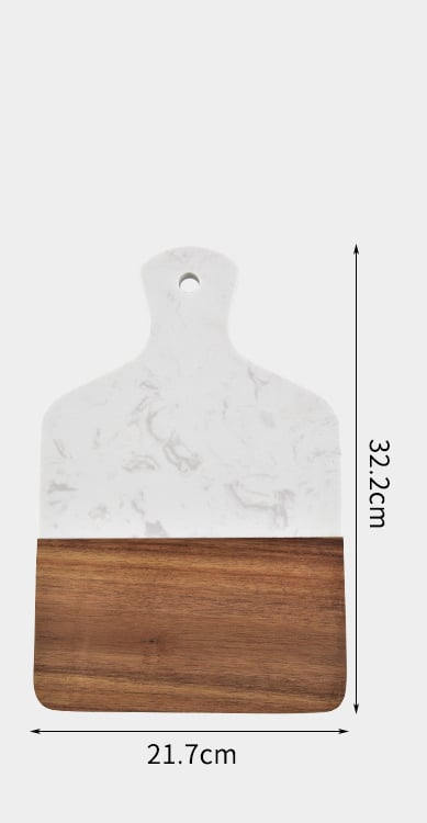 Marble and Acacia Chopping Board, Irregular — Grove NH-968