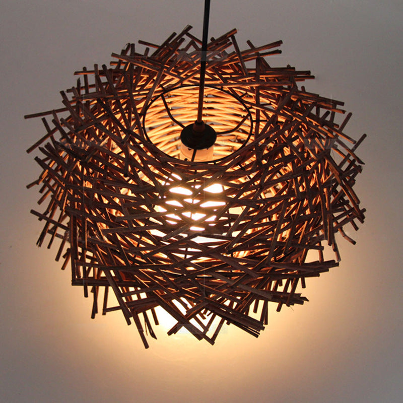 Woven Rattan Pendant Light — Meridian NH-1574
