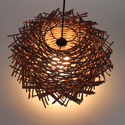 Woven Rattan Pendant Light — Meridian NH-1574