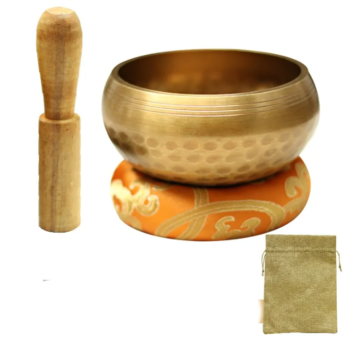 Copper Singing Bowl Set with Striker and Cushion — Chorus NH-961