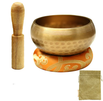 Copper Singing Bowl Set with Striker and Cushion — Chorus NH-961