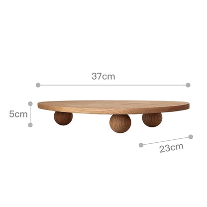 Wooden Serving Tray Decorative, Solid Beech Raised on Legs, 38 cm — Atrium NH-055