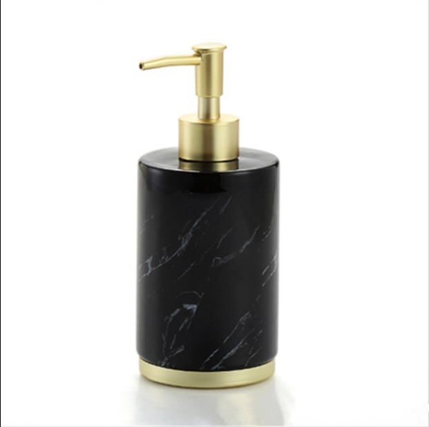Glazed Ceramic Bathroom Accessory Set with Lotion Bottle — Alabaster NH-845