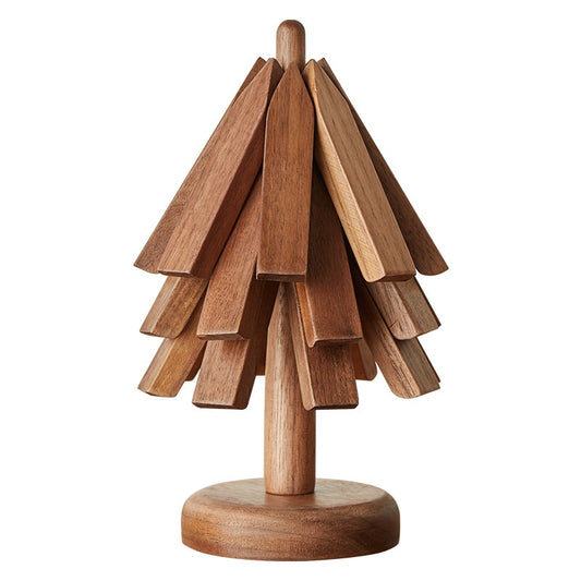 Walnut Coasters, Solid Wood with Stand — Grove NH-443