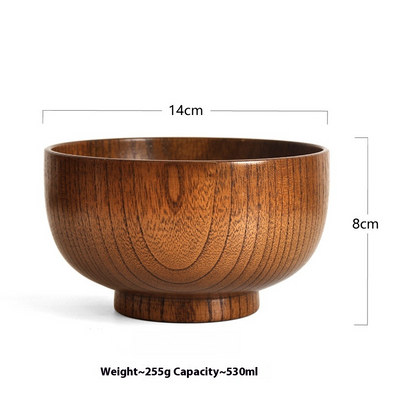 Wooden Soup Bowl for Rice and Noodles, Jujube Wood — Alcova NH-630