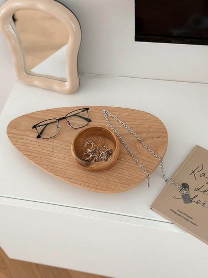Wooden Serving Tray Decorative, Solid Beech Raised on Legs, 38 cm — Atrium NH-055