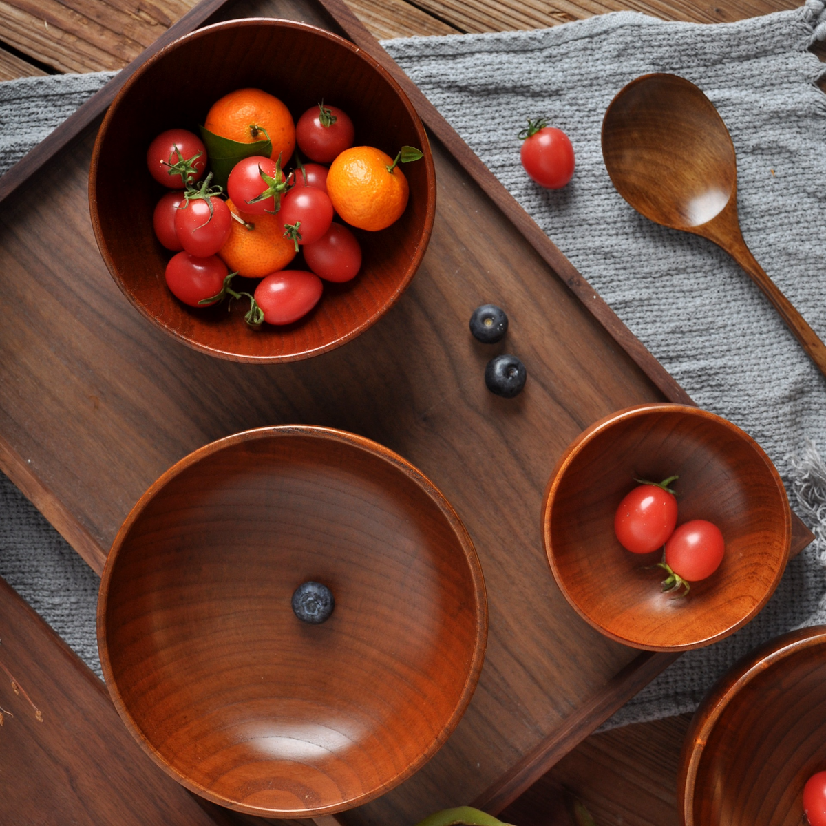 Wooden Soup Bowl for Rice and Noodles, Jujube Wood — Alcova NH-630