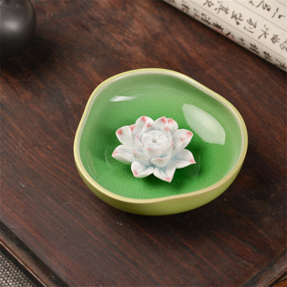 Lotus Porcelain Incense Stick Holder, One or Three Holes — Atrium NH-668