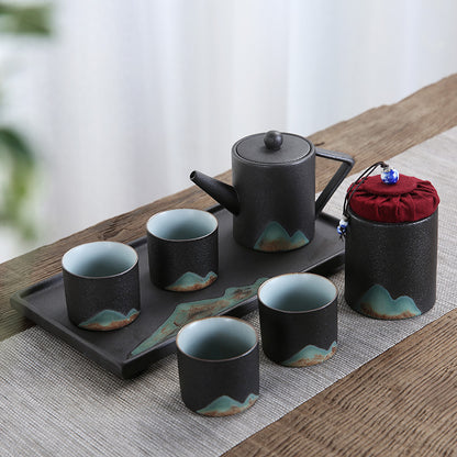 Stoneware Tea Set with Side Handle — Ceres NH-1465