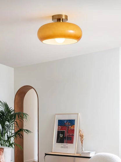 Brass Ceiling Light Hallway, Solid Brass Flush Mount — Meridian NH-042
