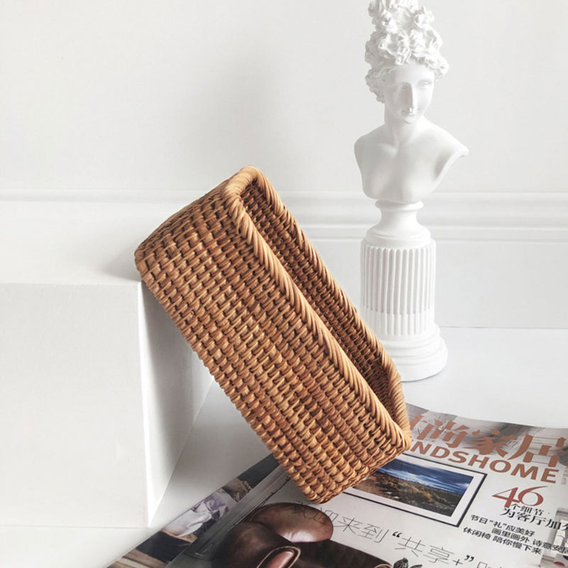 Rattan Storage Basket, Handwoven Rectangular — Weave NH-464