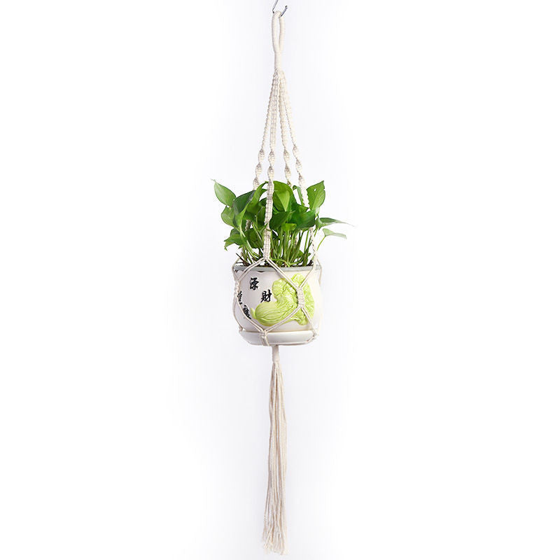 Macrame Plant Hanger, Handwoven Cotton Rope — Atrium NH-386