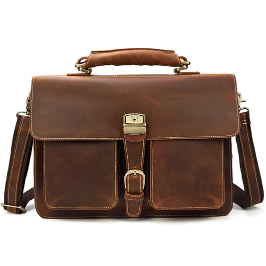 Full-Grain Cowhide Briefcase, 41 x 30 x 12cm — Transit NH-1634