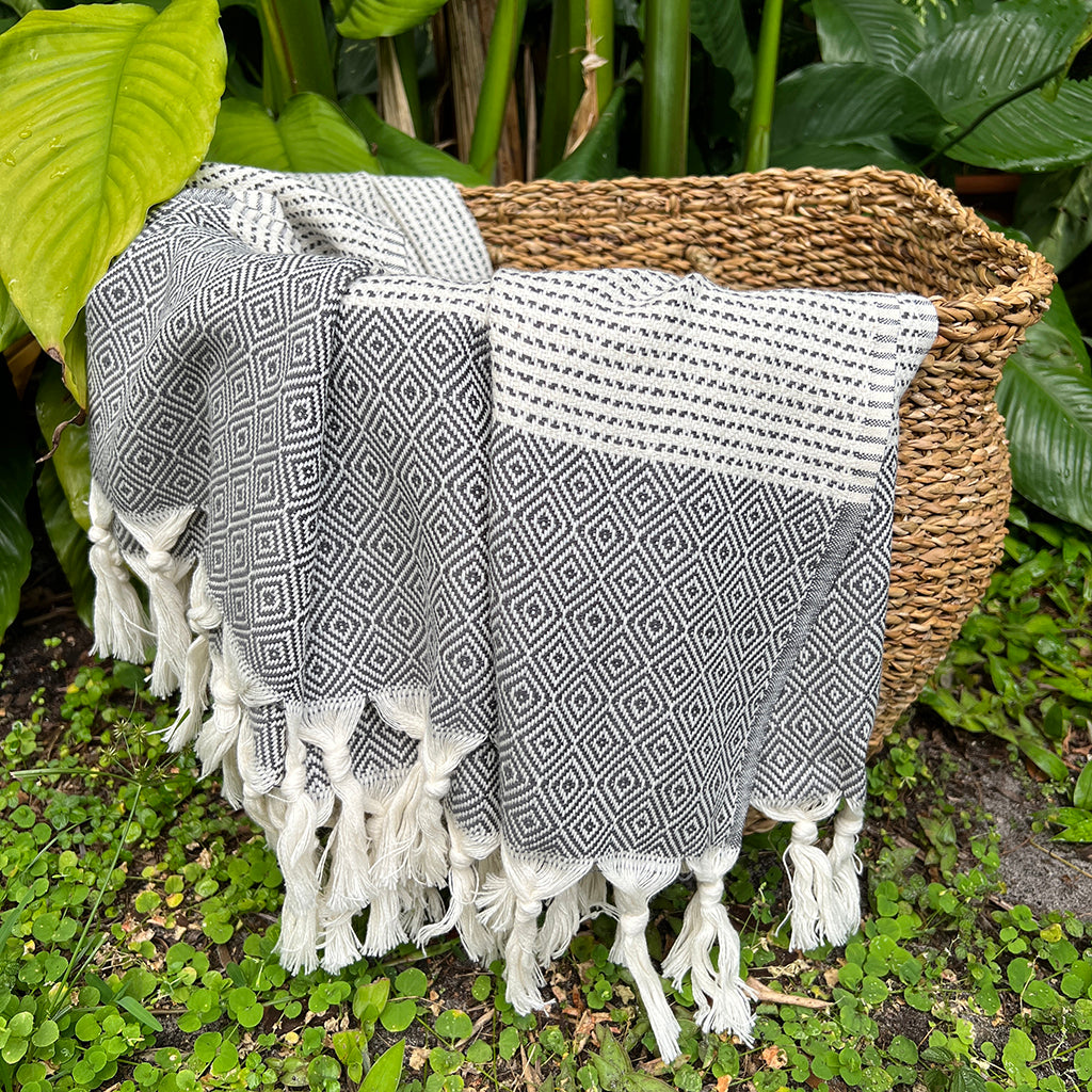 Turkish Cotton Diamond Stripe Throw — Fell NH-1540