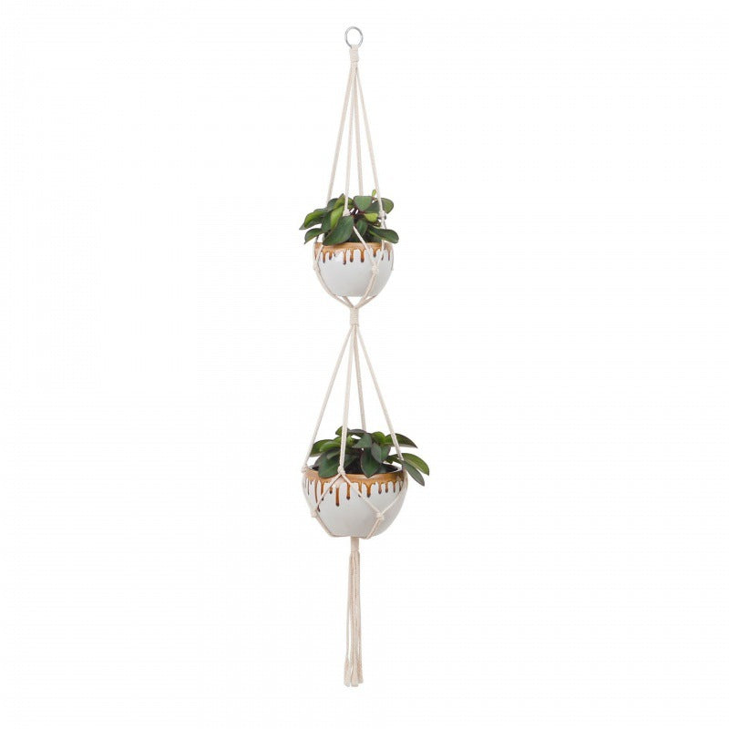 Macrame Plant Hanger, Handwoven Cotton Rope — Atrium NH-386