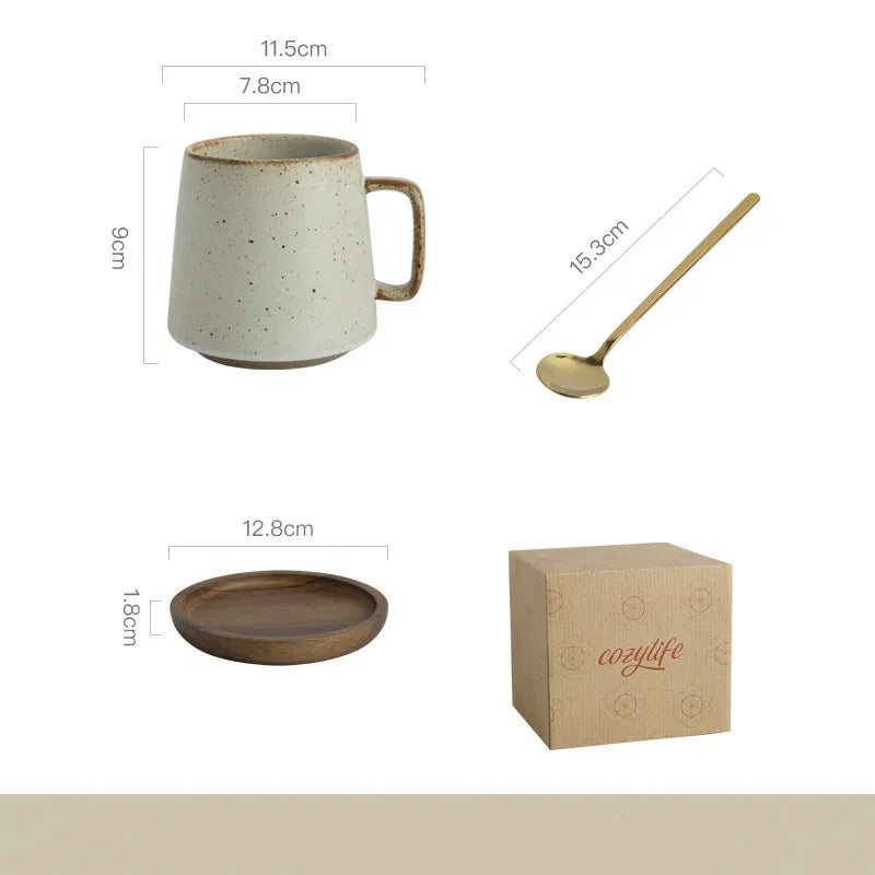 Stoneware Mug for Coffee and Tea, Textured Glaze — Marmo NH-611