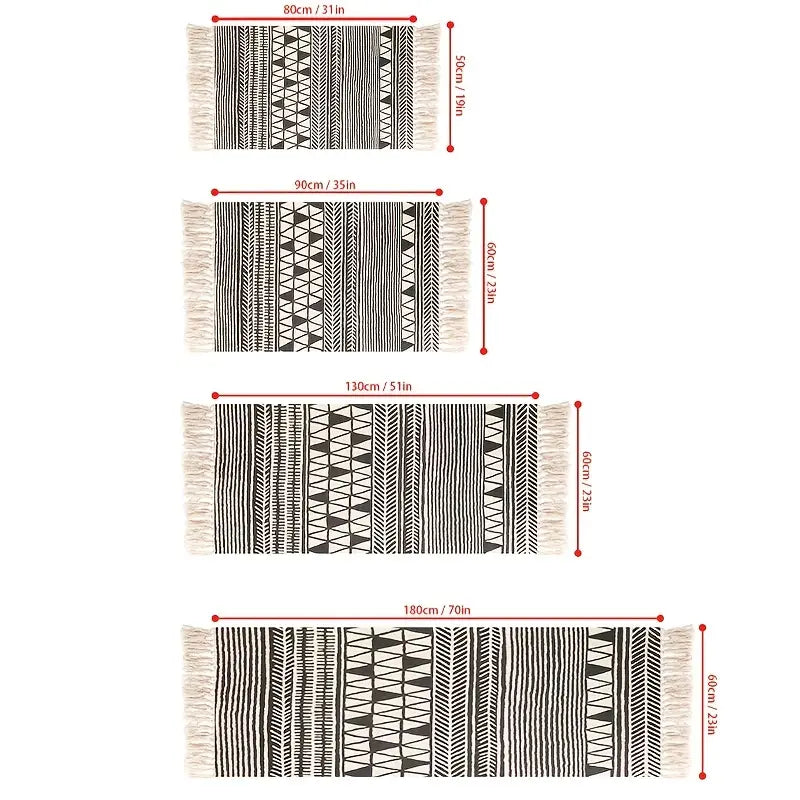 Handwoven Cotton Tasselled Rug — Loom NH-1514