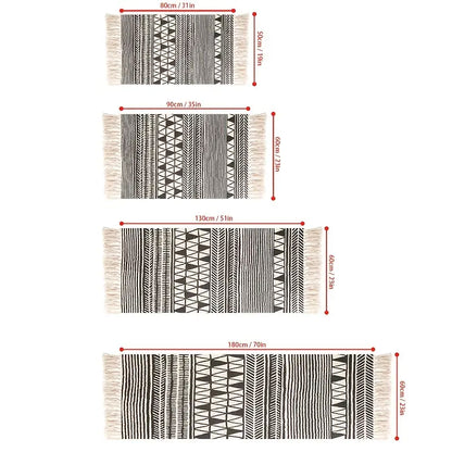Handwoven Cotton Tasselled Rug — Loom NH-1514