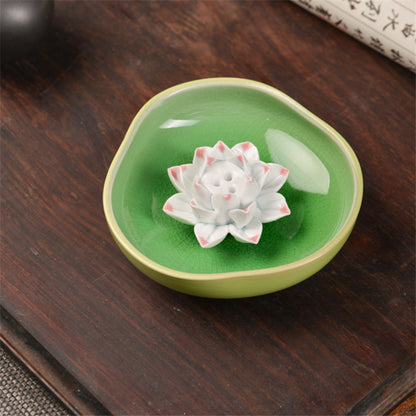 Lotus Porcelain Incense Stick Holder, One or Three Holes — Atrium NH-668