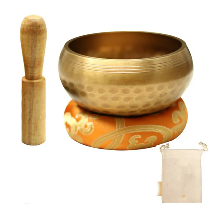 Copper Singing Bowl Set with Striker and Cushion — Chorus NH-961