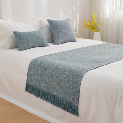 Bed Runner with Fringe and Matching Cushion Cover — Solstice NH-899
