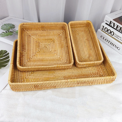 Woven Vine Rectangular Tray Set — Lattice NH-929