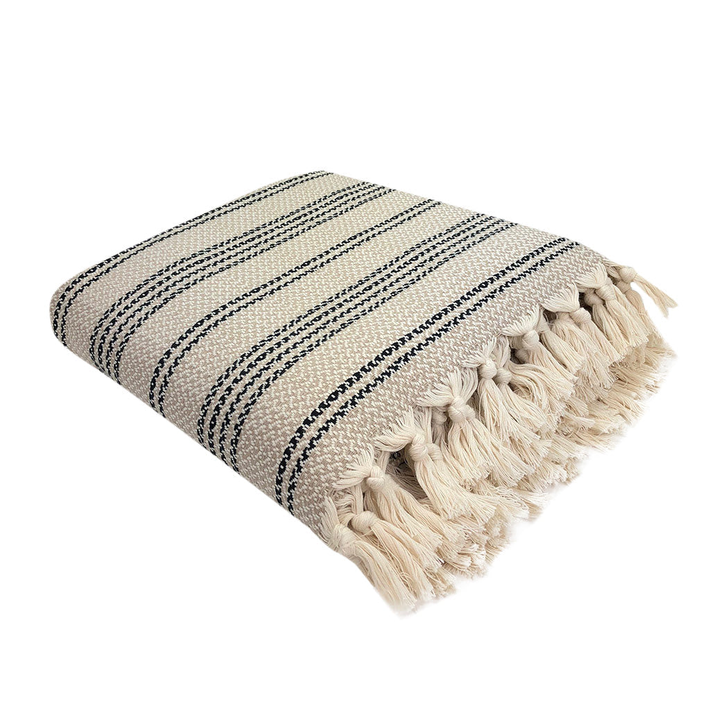 Turkish Cotton Woven Stripe Throw — Fell NH-1538
