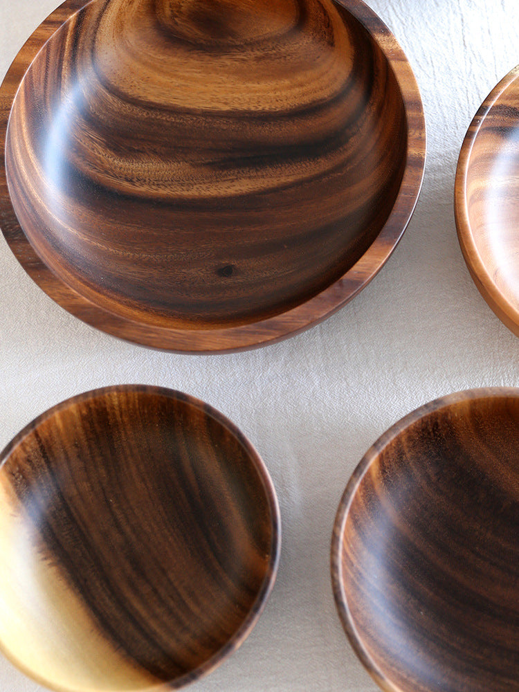 Acacia Wood Salad Bowl for Serving, Six Sizes — Alcova NH-631