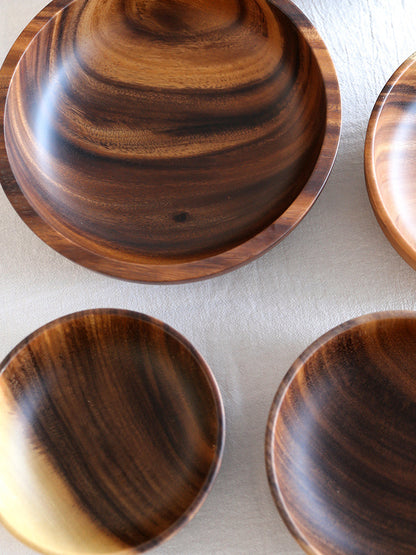 Acacia Wood Salad Bowl for Serving, Six Sizes — Alcova NH-631