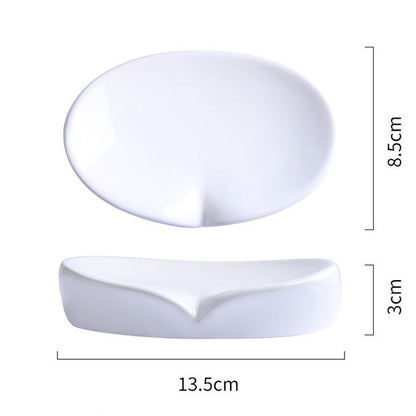 Ceramic Soap Dish with Drain Rack, Minimalist — Rill NH-851