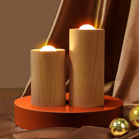 Wooden Candle Light, USB Rechargeable — Ember NH-494
