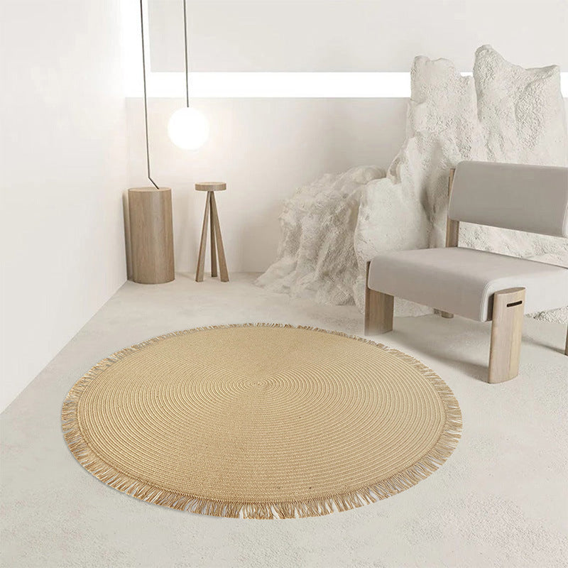 Handwoven Cotton Rug Round, 120 to 150 cm Diameter Solid Colour — Atrium NH-050
