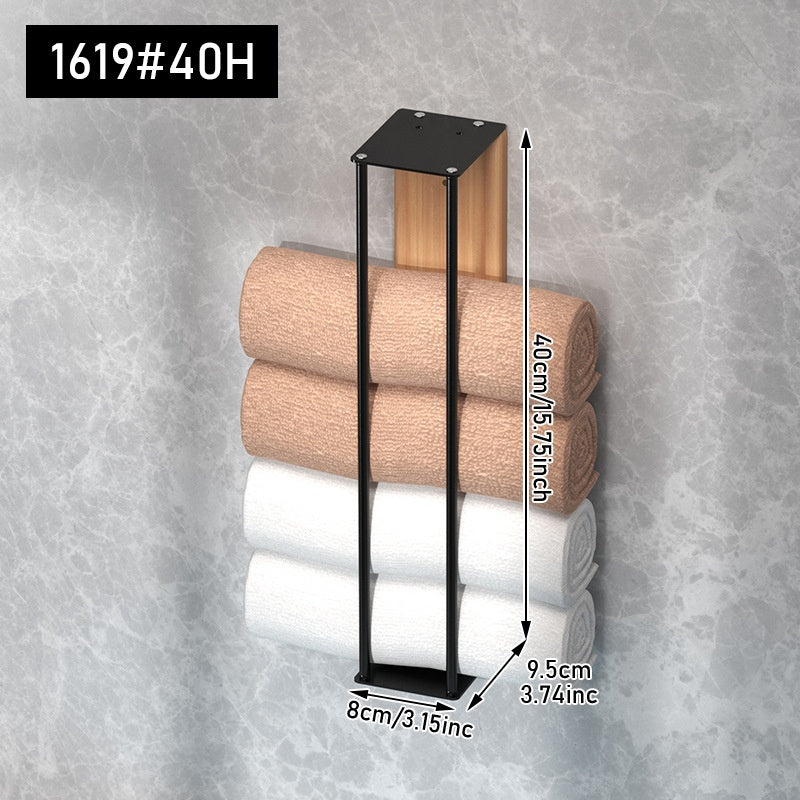Wood and Metal Wall Towel Rack — Balnea NH-1525