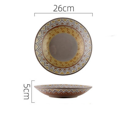 Stoneware Dinner Plates and Bowls, Colour Glaze — Marmo NH-603