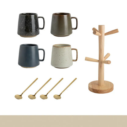 Stoneware Mug for Coffee and Tea, Textured Glaze — Marmo NH-611