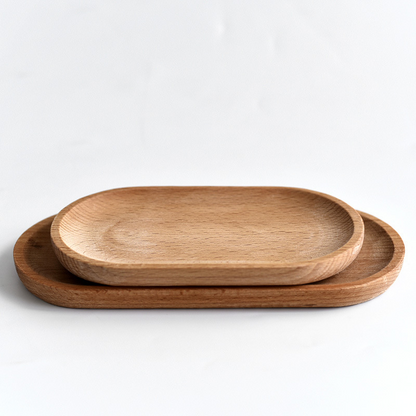 Solid Wood Oval Tea Tray — Aube NH-933