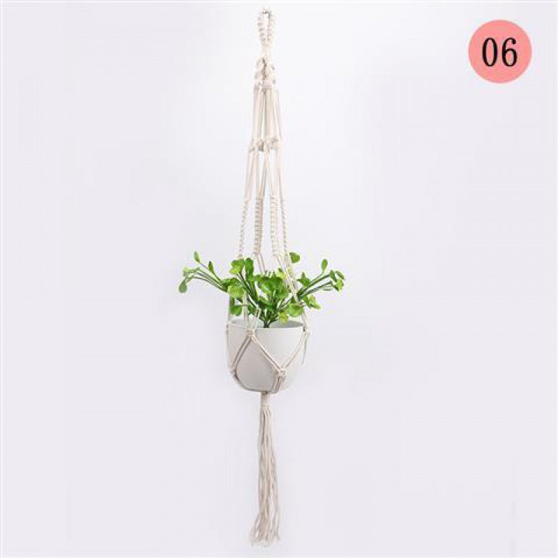 Macrame Plant Hanger, Handwoven Cotton Rope — Atrium NH-386