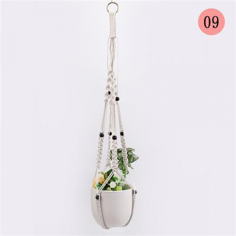 Macrame Plant Hanger, Handwoven Cotton Rope — Atrium NH-386