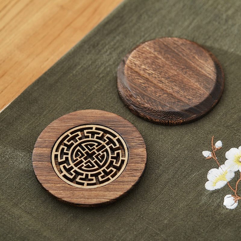 Wooden Coaster, Charcoal-Burnt Paulownia — Grove NH-980
